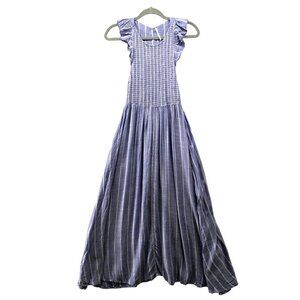Free People Blue Striped Midi Dress
